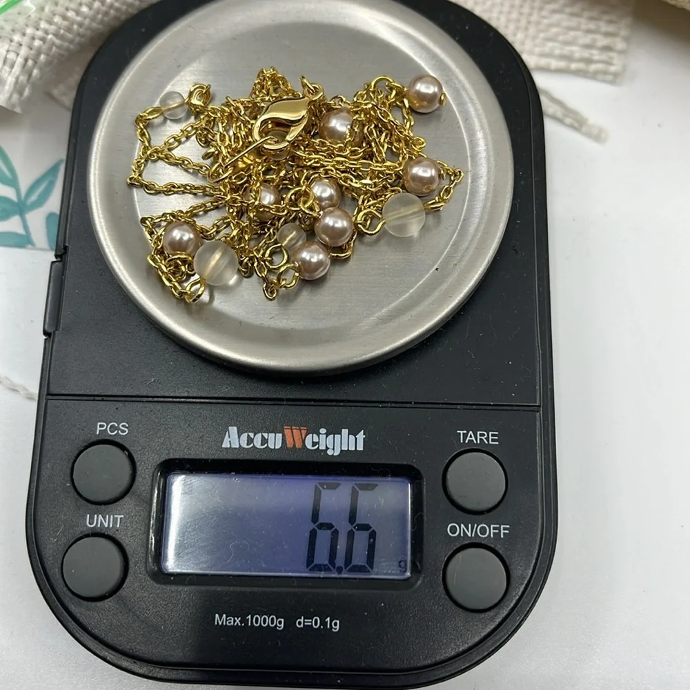 🌟 Elegant Gold-Tone Napier-Inspired Drape Necklace with Pearl Accents - Picture 13 of 14